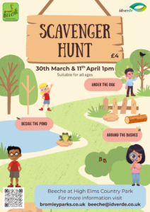 Scavenger Hunt Leaflet - Sessions on 30th March and 11th April from 1pm. Suitable for all ages. £5 per child.